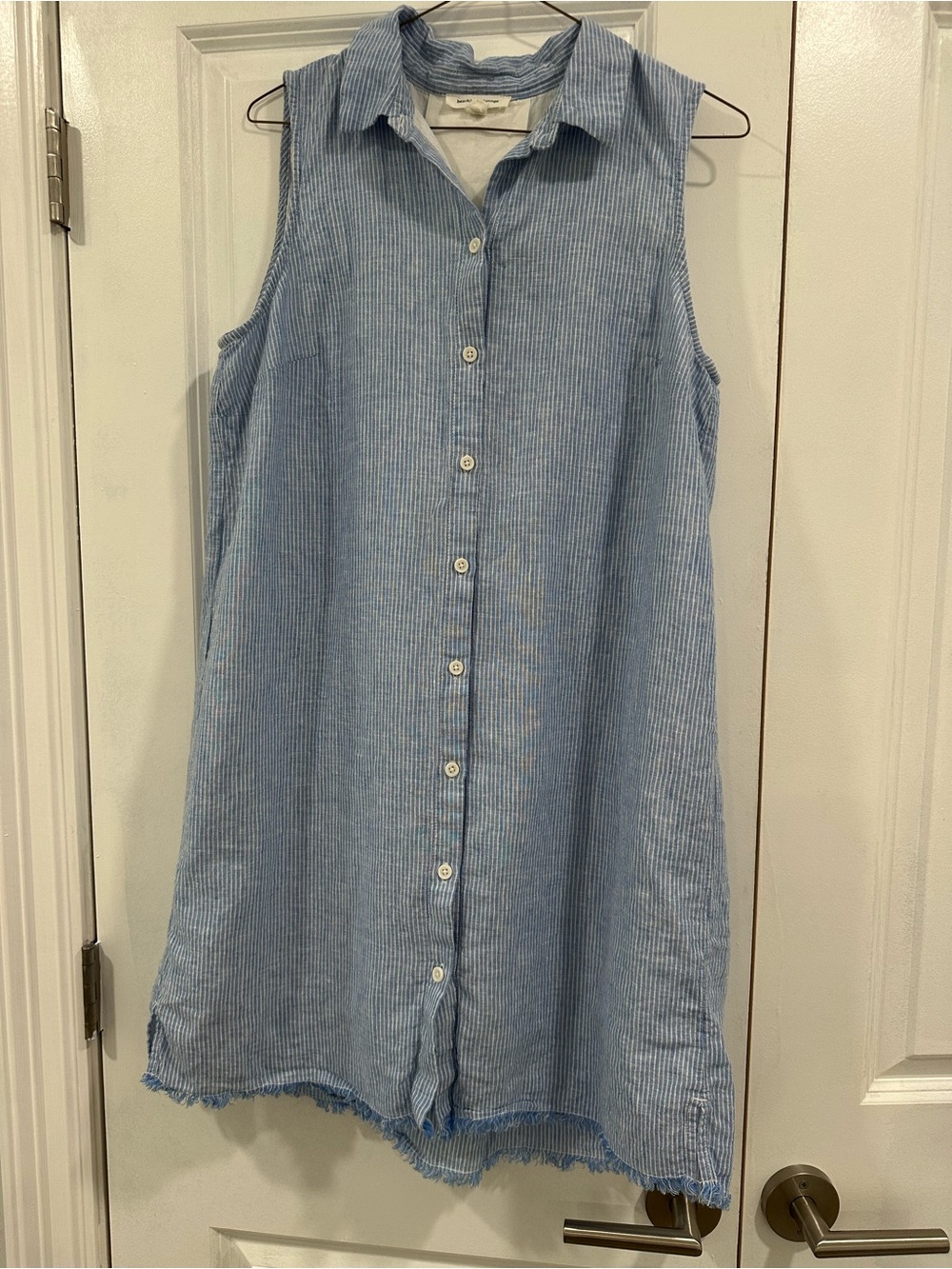 Linen Cotton Blend Casual Shift dress Beach Cover up Lightweight Breathable M